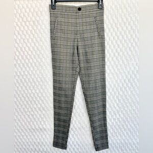 Zara Plaid High Rise Legging Pants Size XS